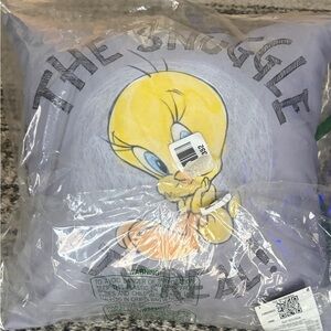Looney Tunes Gray Pillow with Yellow Tweety